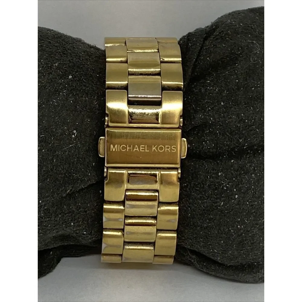 Michael Kors MK5055 Unisex Gold Stainless Steal Analog Dial Quartz Watch GE445